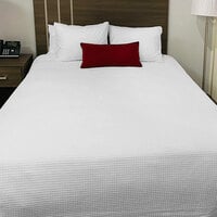 Oxford 66 inch x 90 inch Twin Size White 100% Cotton Jaipur Thermal Honeycomb Hotel Blanket