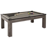 Atomic G05302W Hampton 7' Gray Wood Conversion Top Billiard / Ping Pong / Dining Table Set with Benches and Accessories