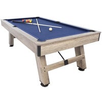 American Legend AL3020W Brookdale 7 1/2' Navy Blue Polyester / Rustic Gray Wood Billiard / Pool Table with Accessories