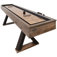 American Legend AL5001W Kirkwood 9' Rustic Wood Bowling / Shuffleboard Table Set with LED Lighting and Accessories
