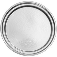 Acopa 11 inch Round Hammered Stainless Steel Catering Tray / Platter