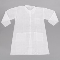 White Disposable Polypropylene Lab Coat - Medium