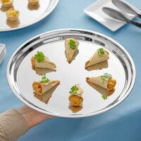 Acopa 13 inch Round Stainless Steel Catering Tray / Platter