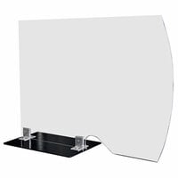 Goff's 34422 30" x 22" Bar Guard Clear Plexiglass Countertop Personal Safety Partition with Steel Base
