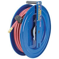 Coxreels Spring Rewind Left Side Mount Air and Water Hose Reel with (1) Low Pressure Hose - 300 PSI