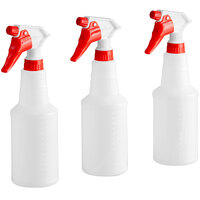 Noble Chemical 16 oz. Red Plastic Spray Bottle - 3/Pack