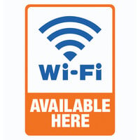 Cosco 098359 6 1/4 inch x 5 1/4 inch Wi-Fi AVAILABLE HERE Sign