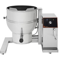 Groen DEE/4-40C 240/1 Stainless Steel 40-Gallon Steam Jacketed Tilting Electric Floor-Mounted Kettle - 240V, 1 Phase, 24 kW