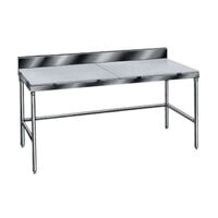 Advance Tabco TSPS-306 Poly Top Work Table 30 inch x 72 inch with 6 inch Backsplash - Open Base