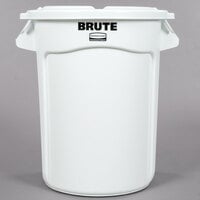 Rubbermaid BRUTE 32 Gallon / 510 Cup White Round Ingredient Storage Bin with Lid