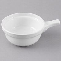 Tuxton BWS-1402 14 oz. White China French Casserole Bowl / Dish With Handle - 12/Case