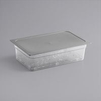 Vigor Full Size 6 inch Deep Clear Food Pan with Drain Tray and Secure Sealing Cover