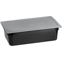 Vigor Full Size 6 inch Deep Black Food Pan with Drain Tray and Secure Sealing Cover