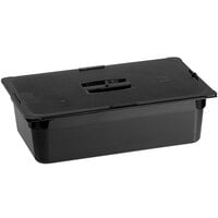 Vigor Full Size 6 inch Deep Black Food Pan with Drain Tray and Lid