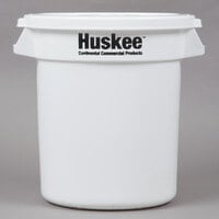 Continental Huskee 10 Gallon / 160 Cup White Round Ingredient Storage Bin with Flat Top Lid