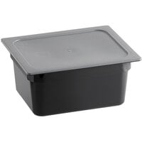 Vigor 1/2 Size 6 inch Deep Black Food Pan with Drain Tray and Secure Sealing Cover