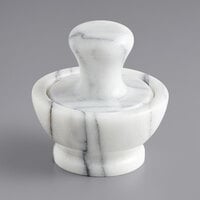 Fox Run 3844 4 inch White Marble Mortar and Extra Large Pestle Set