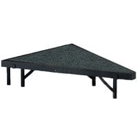 National Public Seating SP488C Portable Stage Pie Unit with Gray Carpet - 48 inch x 8 inch