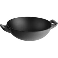 American Metalcraft MB93 82 oz. Black Round Faux Cast Iron Melamine Serving Bowl with Handles