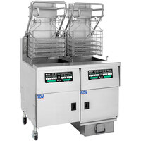 Pitco SFSGLVRF Solstice 76 lb. Reduced Oil Volume / High Output Natural Gas Rack Floor Fryer with Intellifry Computer Controls and Automatic Top-Off - 125,000 BTU