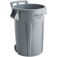 Rubbermaid FG265500GRAY Brute® 55 gal. Gray Round Plastic Trash Can 