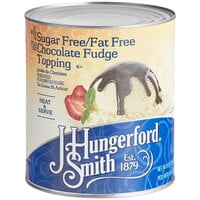 J. Hungerford Smith Sugar Free & Fat Free Chocolate Fudge Topping #10 Can - 3/Case