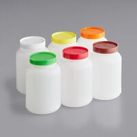 Choice 2 Qt. Backup Container Set with Assorted Color Caps - 6/Pack