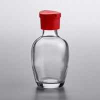 12 pack Red Lid Clear Glass 5 oz Soy Sauce Bottles 