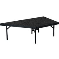 National Public Seating SP3616C Portable Stage Pie Unit with Black Carpet - 36 inch x 16 inch