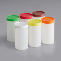 Choice 1 Qt. Backup Container Set with Assorted Color Caps - 6/Pack