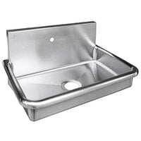 Just Manufacturing JADA30201 ADA Compliant Stainless Steel Wall Hung Single Bowl Surgeon Scrub Sink with 1 Faucet Hole - 27" x 16 1/2" x 5 1/2" Bowl