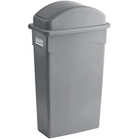 Lavex 23 Gallon Gray Slim Rectangular Trash Can with Dome Swing Lid