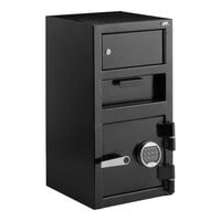 360 Office Furniture 14" x 14" x 27 1/4" Black Steel Depository Safe with Electronic Keypad Lock and Independent Top Locker