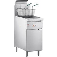 Cooking Performance Group FFOP50 Liquid Propane 50 lb. Stainless Steel Open Pot Floor Fryer - 110,000 BTU