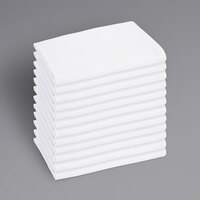 20 inch x 28 inch White 36 oz. 100% Cotton Extra Large Herringbone Kitchen Towel - 12/Pack