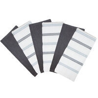 15 inch x 25 inch Gray Stripe Pattern 40 oz. Premier 100% Cotton Terry Kitchen Towel - 6/Pack