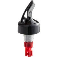 TableCraft 1 oz. Proper Pour Smoke Spout / Red Tail Measured Liquor Pourer with Collar 3246A - 12/Pack