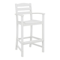 POLYWOOD TD202WH La Casa Cafe White Bar Height Arm Chair