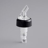 TableCraft 1.25 oz. Clear Spout / Clear Tail Measured Liquor Pourer with Collar 4248A - 12/Pack