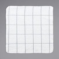 12 inch x 12 inch Gray Windowpane Pattern 16 oz. 100% Cotton Terry Dish Cloth - 12/Pack