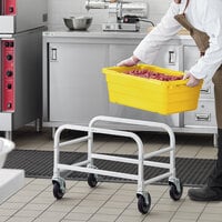 Regency Mobile Aluminum Lug Rack with Yellow Meat Lug / Tote Box - Unassembled