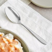 Acopa Pangea 7 1/8 inch 18/8 Distressed Stainless Steel Extra Heavy Weight Dinner / Dessert Spoon - 12/Case