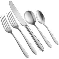 Acopa Pangea 18/8 Distressed Stainless Steel Extra Heavy Weight Flatware Set with Service for 12 - 60/Case