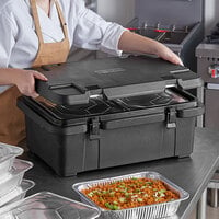 CaterGator Black Top Loading Insulated Food Pan Carrier with Ice Board - 6 inch Deep Full-Size Pan Max Capacity