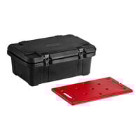 CaterGator Black Top Loading Insulated Food Pan Carrier with Hot Board - 6" Deep Full-Size Pan Max Capacity
