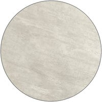 Lancaster Table & Seating 24 inch Round Reversible White / Gray Slate Laminated Table Top