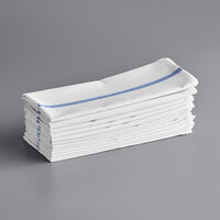 Choice Bulk Case 15 inch x 26 inch Blue-Striped 24 oz. 100% Cotton Herringbone Kitchen Towel - 60/Case