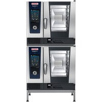 Rational Double Deck 6 Pan Half-Size Electric Combi Oven with Stand - 208/240V, 1 Phase