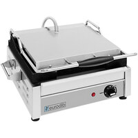 Eurodib SFE02345 240 Single Panini Grill with Grooved Plates - 14" x 10" Cooking Surface - 240V, 2400W