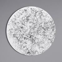 Elite Global Solutions Hermosa 10 1/4 inch Black Marble Embossed Coupe Melamine Plate B379103-BBM - 6/Case